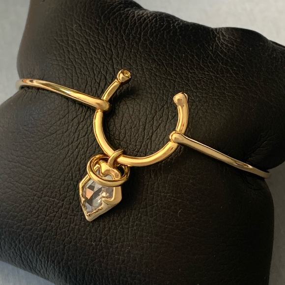 ALEXIS BITTAR • NEW Miss Havisham Horseshoe Celestial Pear Gold CZ Bracelet - Picture 3 of 9